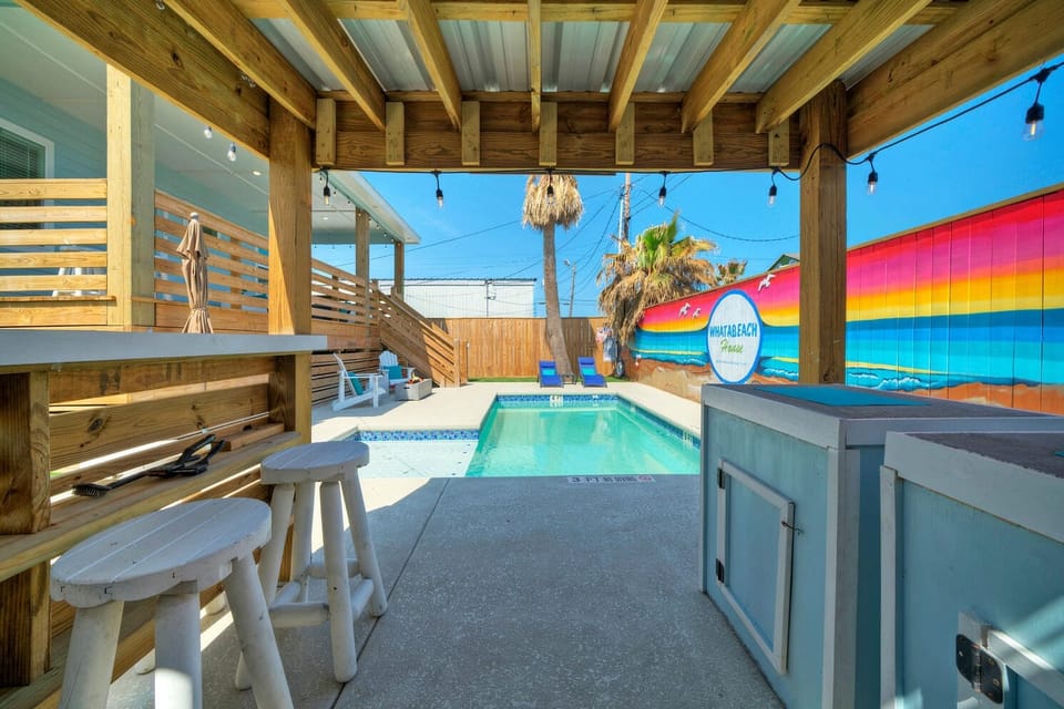 Chillin' by the pool with a refreshing drink in hand.