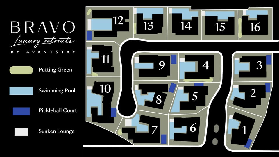 Bravo Villas map.