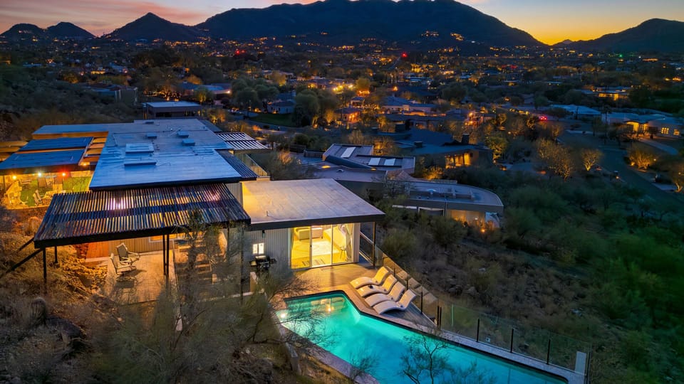 Get a stunning aerial view of the exterior.