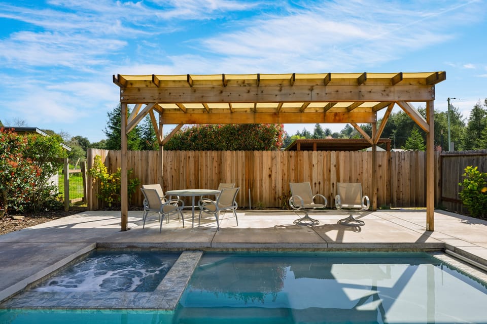 Poolside bliss with comfortable seating awaits!