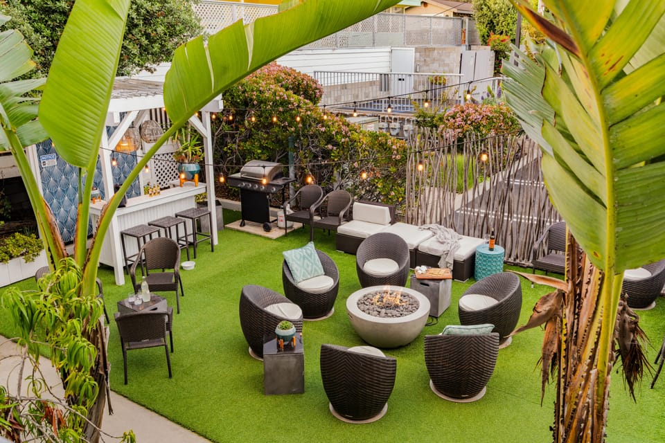 Lush, oasis-like lounge.