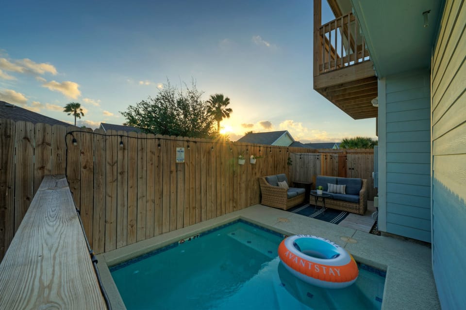 Sparkling private pool and sun deck.