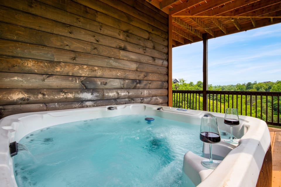 Picturesque views from your hot tub.