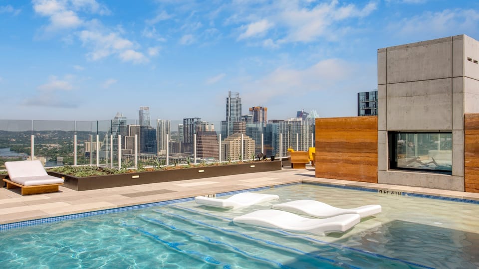 Shared rooftop pool.