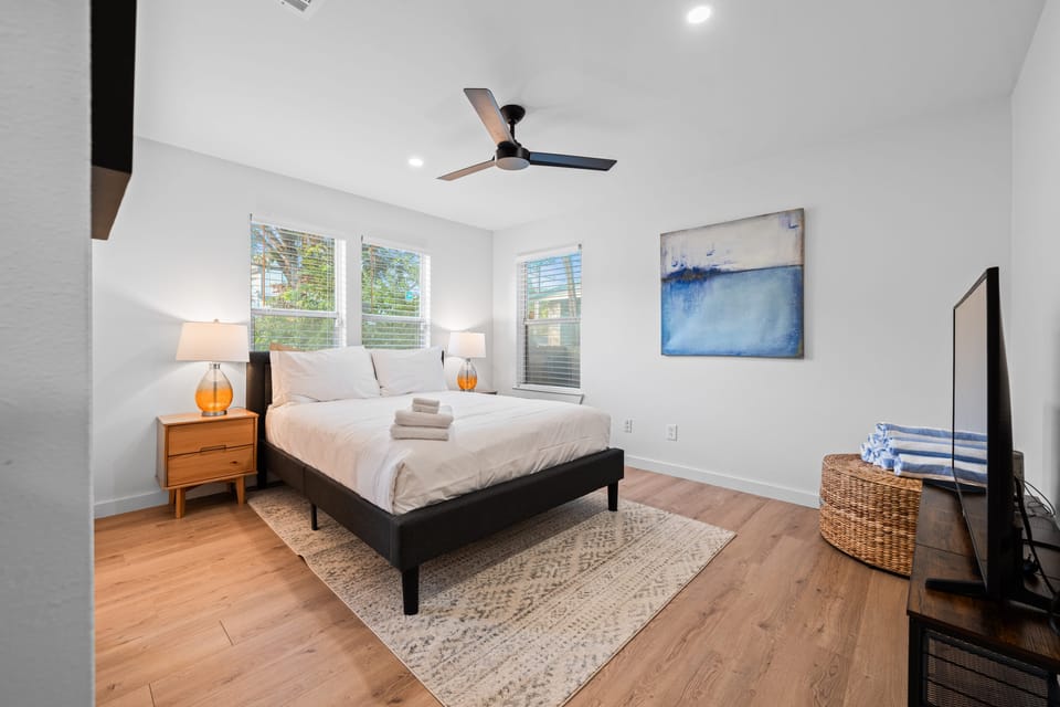 Serene bedroom.