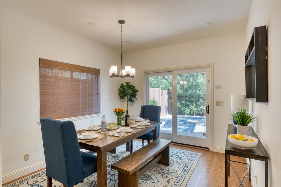 Dining area with seamless access to the backyard.