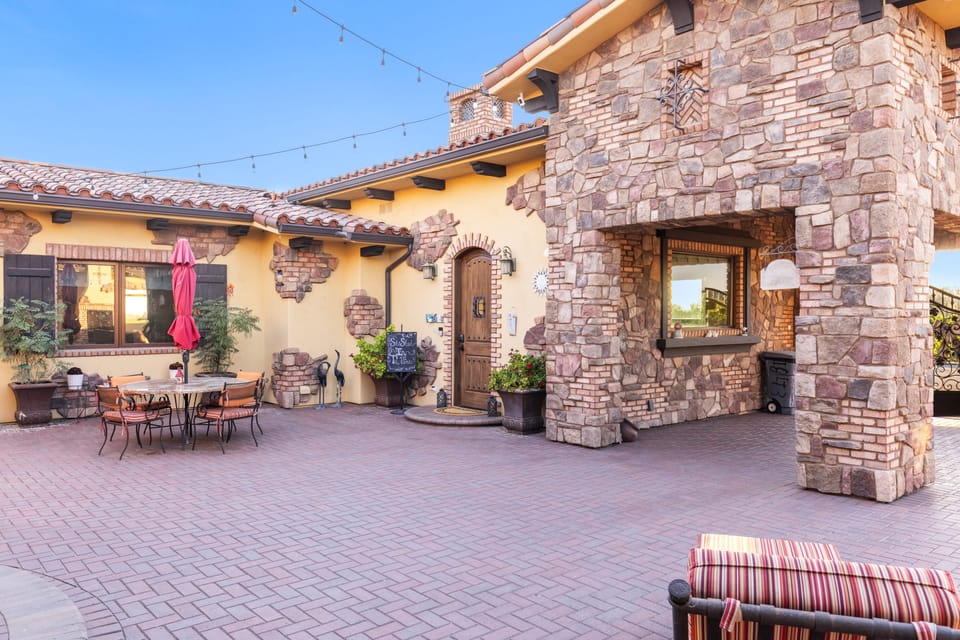 Dine al fresco on the spacious patio.