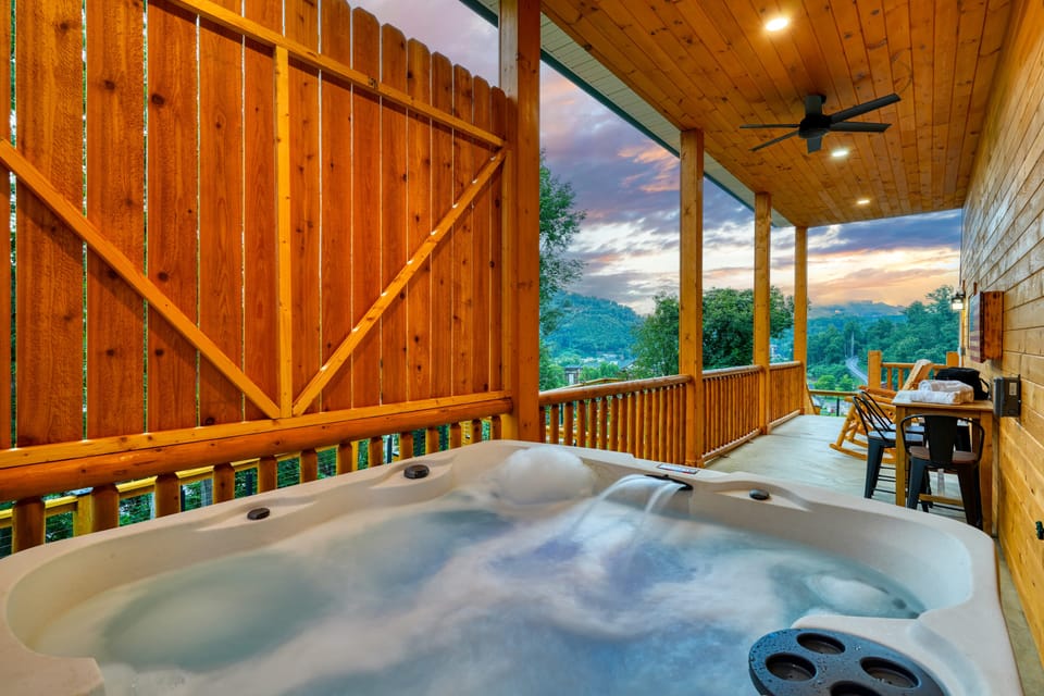 Enjoy the serenity of your private hot tub.