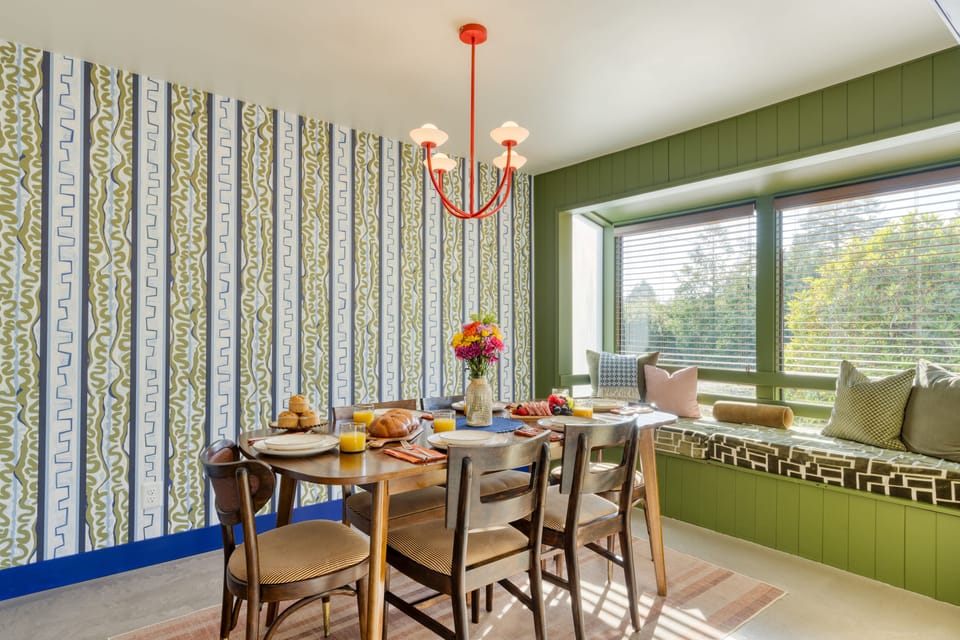 Chic dining area.