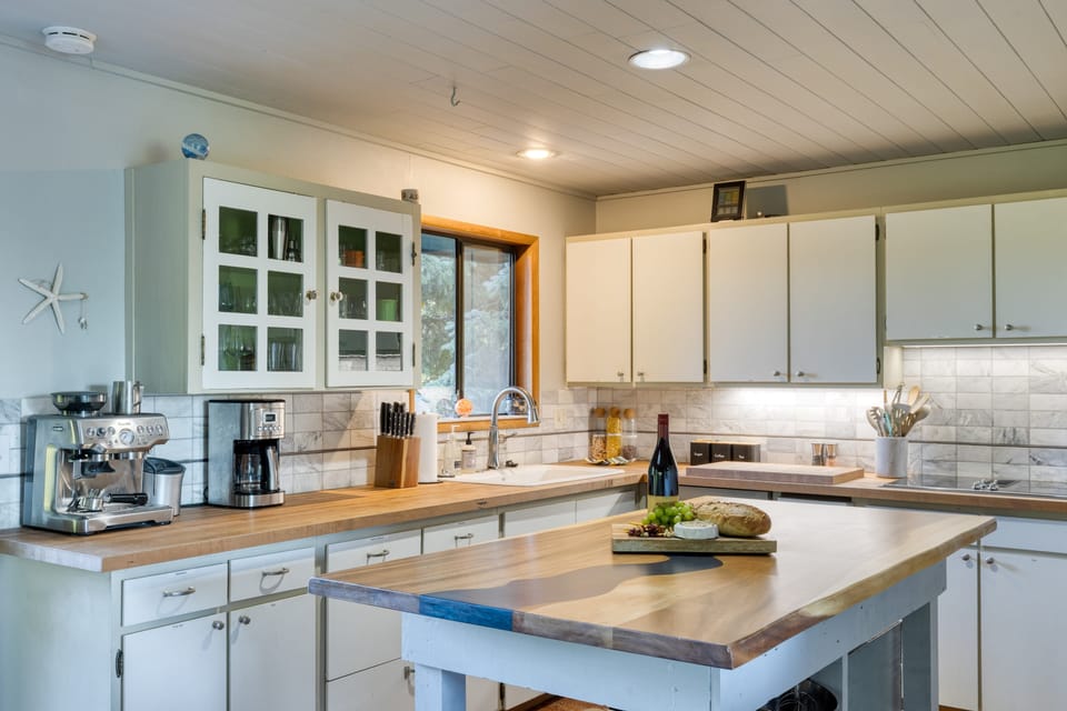 A clean, inviting kitchen with a cozy, rustic feel, perfect for preparing a delicious meal.