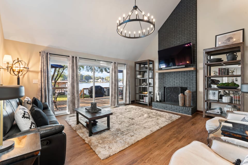 Relax in style in this bright living room.