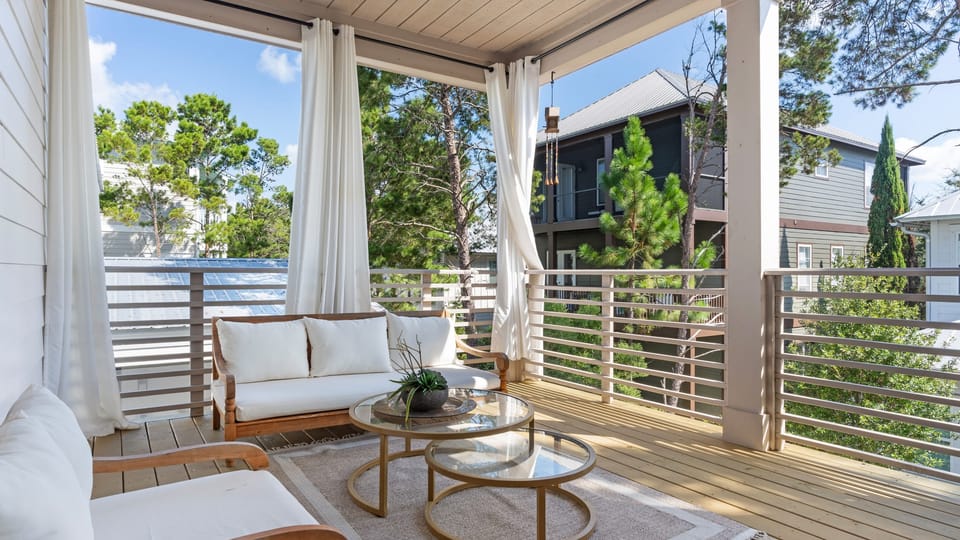 Outdoor seating is perfect for savoring morning coffee or enjoying an evening wine.