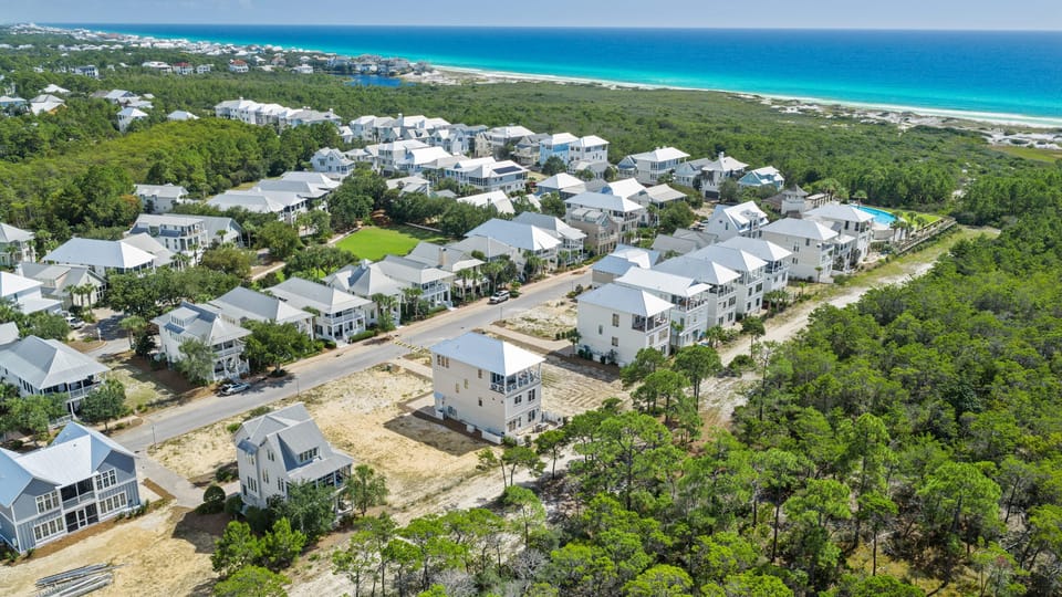 Aerial of the community near the Gulf coastline.