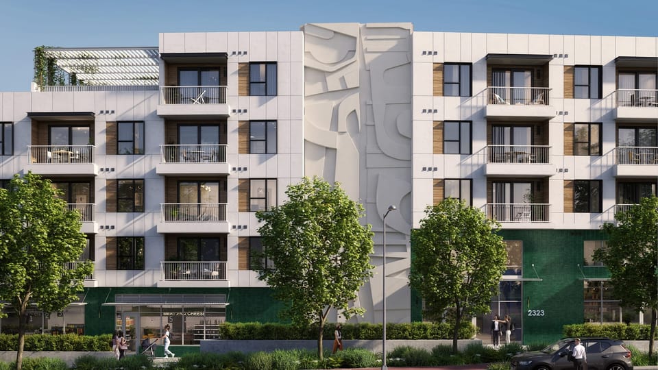 Exterior of The Code with multiple units.