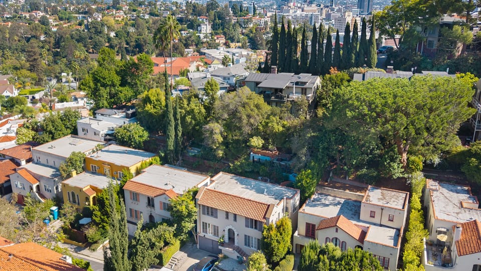 Aerial view of the neighborhood.