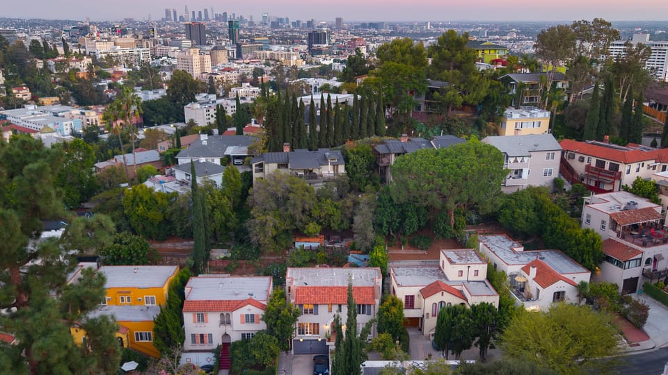 Aerial view of the neighborhood.