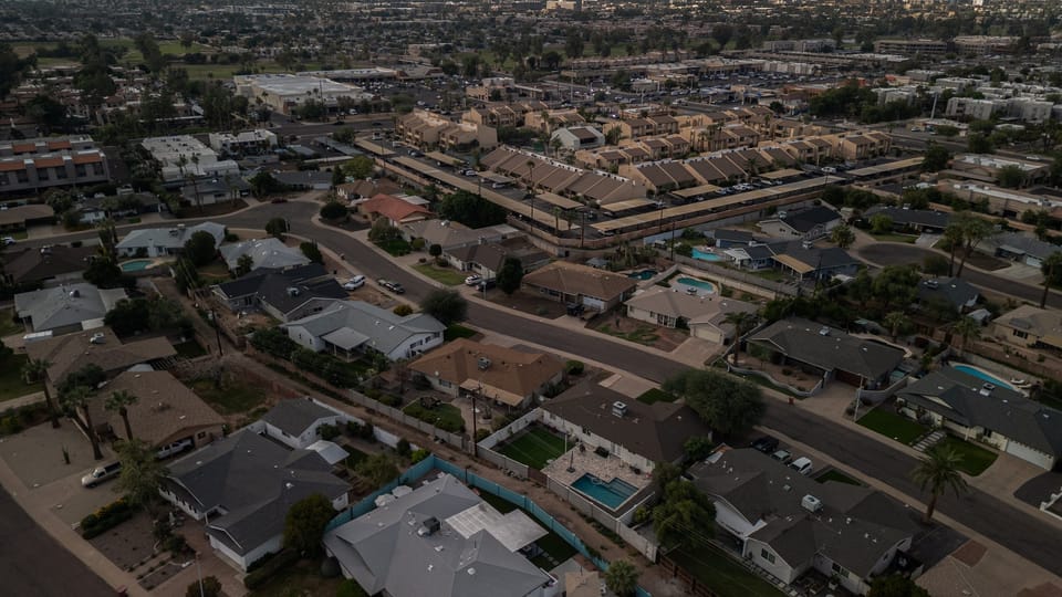 Aerial view of the neighborhood.