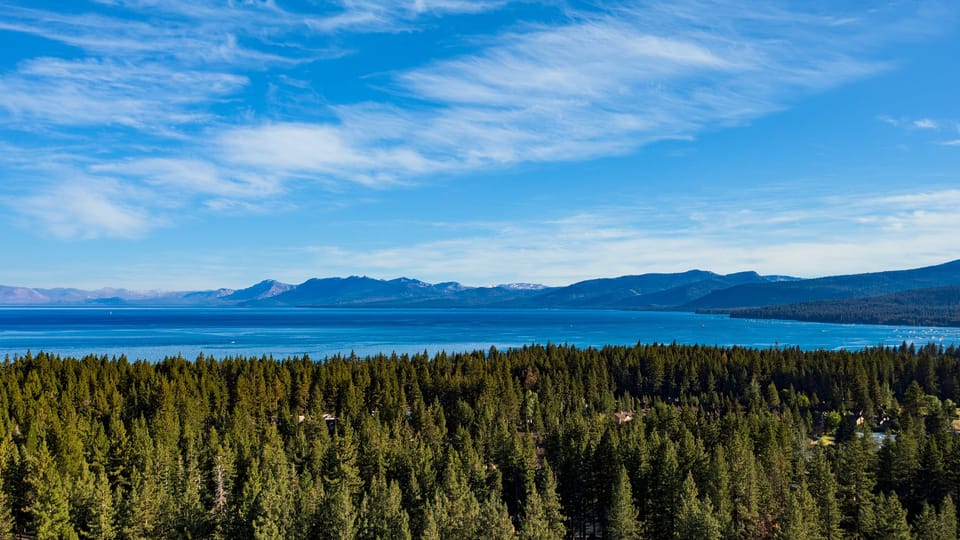 Peaceful lake and neighborhood