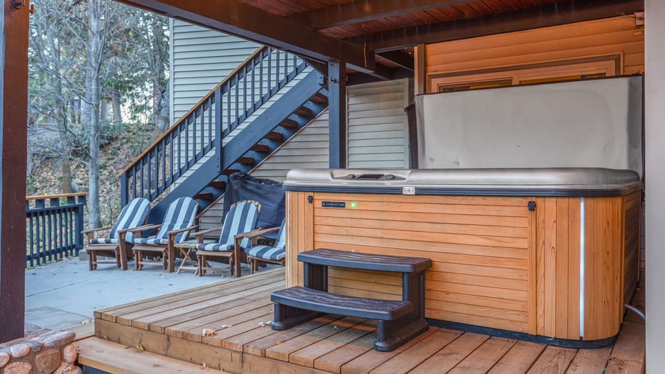 Enjoy a rejuvenating soak in the hot tub.