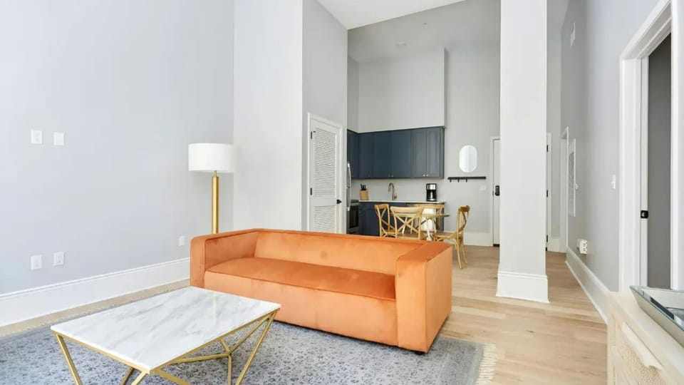 Unit 304: Open-concept living space.