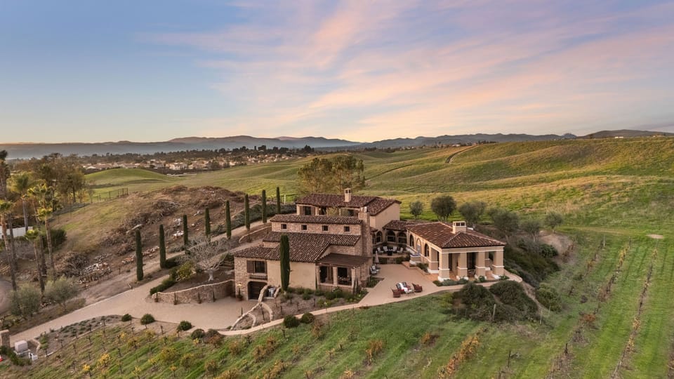 Aerial view of the property and neighborhood.