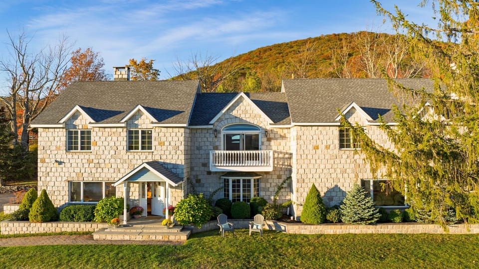 Exterior of the expansive estate.