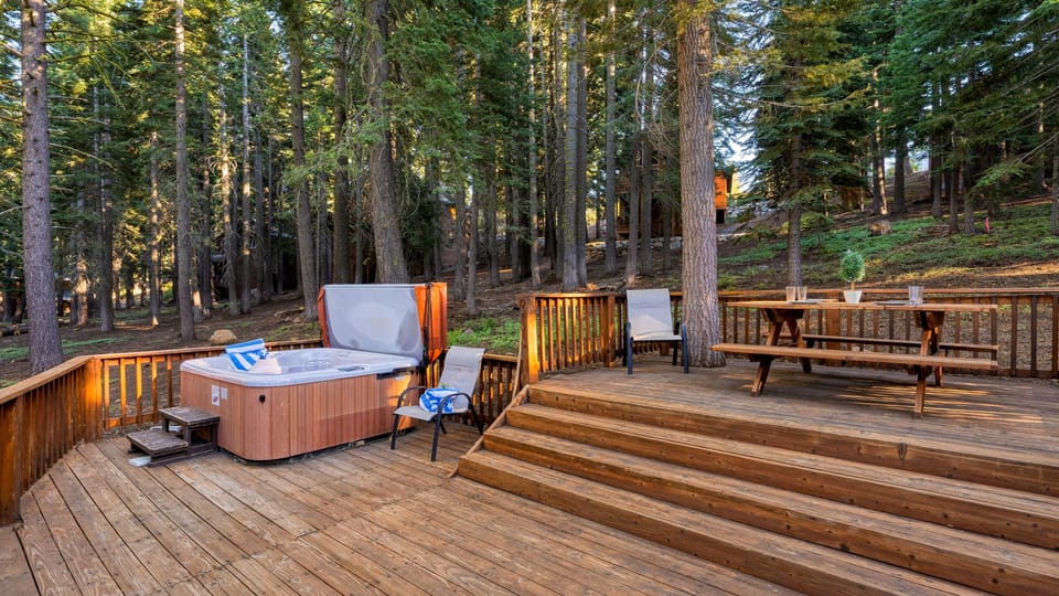 Unwind in the hot tub or enjoy outdoor meals together.