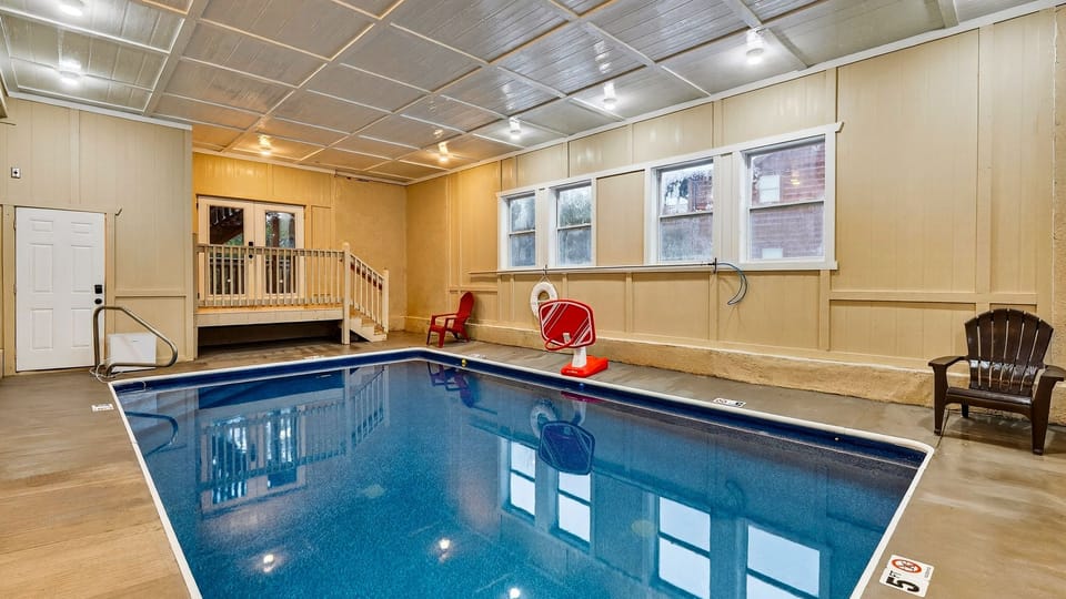 Enjoy year-round fun in the private indoor pool—perfect for swimming, games, and relaxing no matter the weather outside.