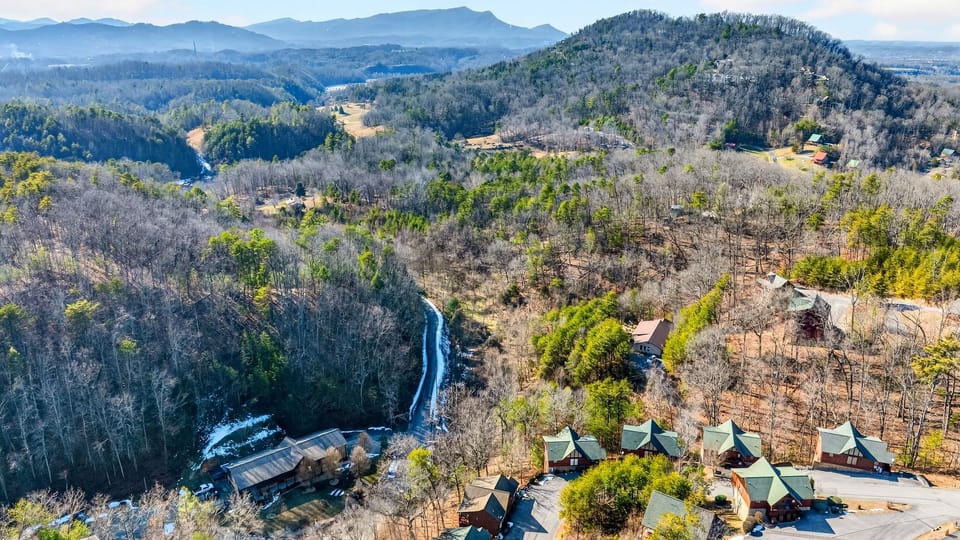 Breathtaking landscape view of the Great Smoky Mountains from the property.