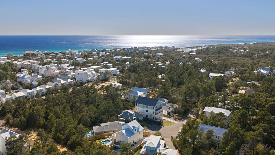Aerial view of the neighborhood.