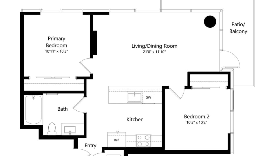 Unit 307: Floor Plan.