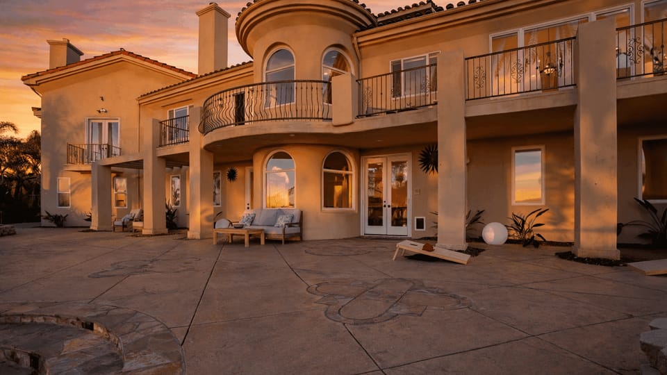 Exterior at golden hour.