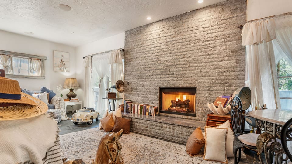 Bright and rustic living room.