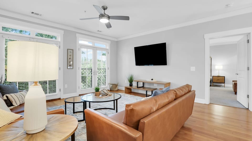 Bright and airy living space.