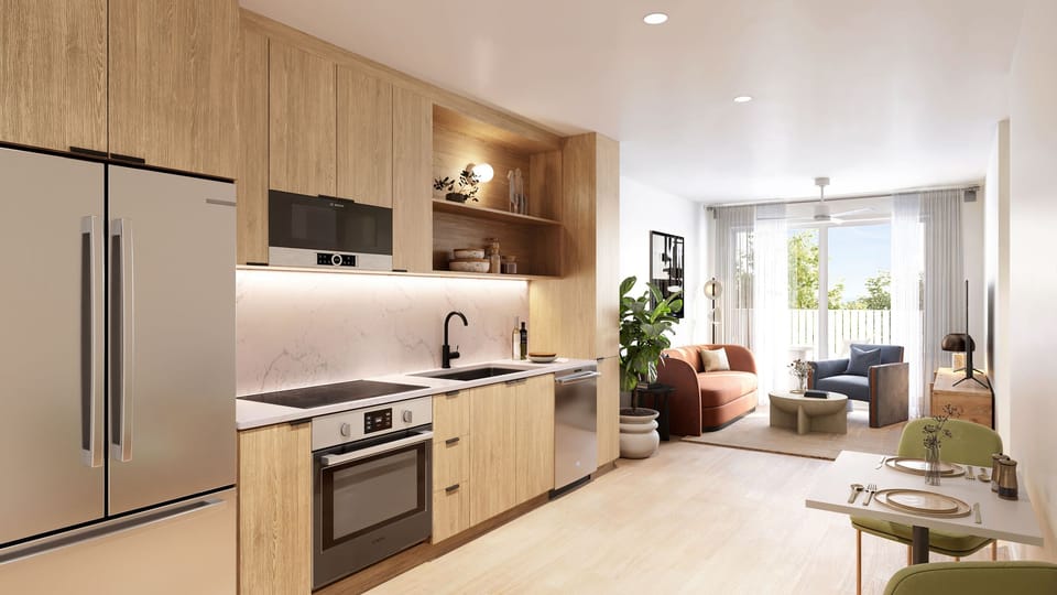 Modern, fully equipped kitchen stocked with all the essentials.