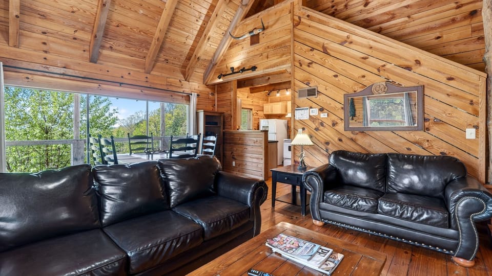 Queen sleeper sofa in living room.