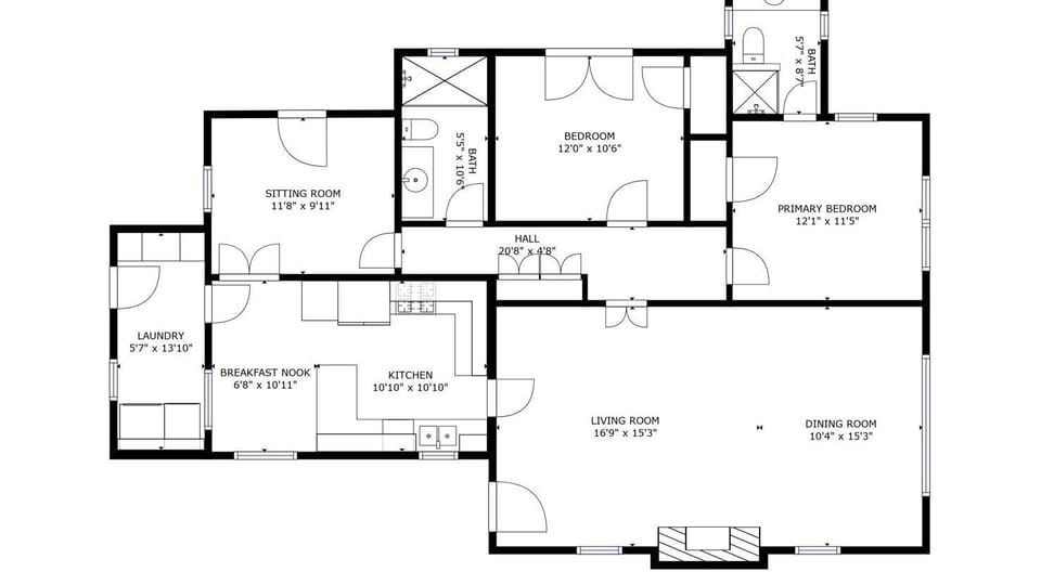 Connected living and dining areas keep gatherings flowing
