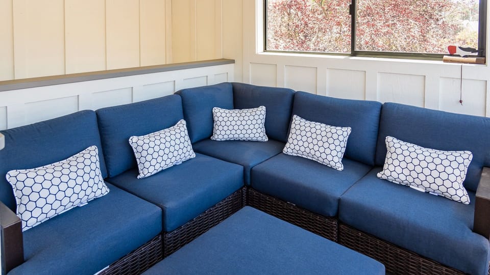 Gather on the sectional for easy conversation outdoors