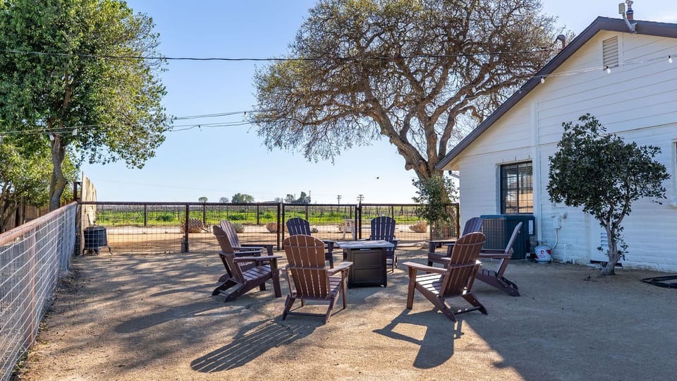 Round table seating with sweeping valley views