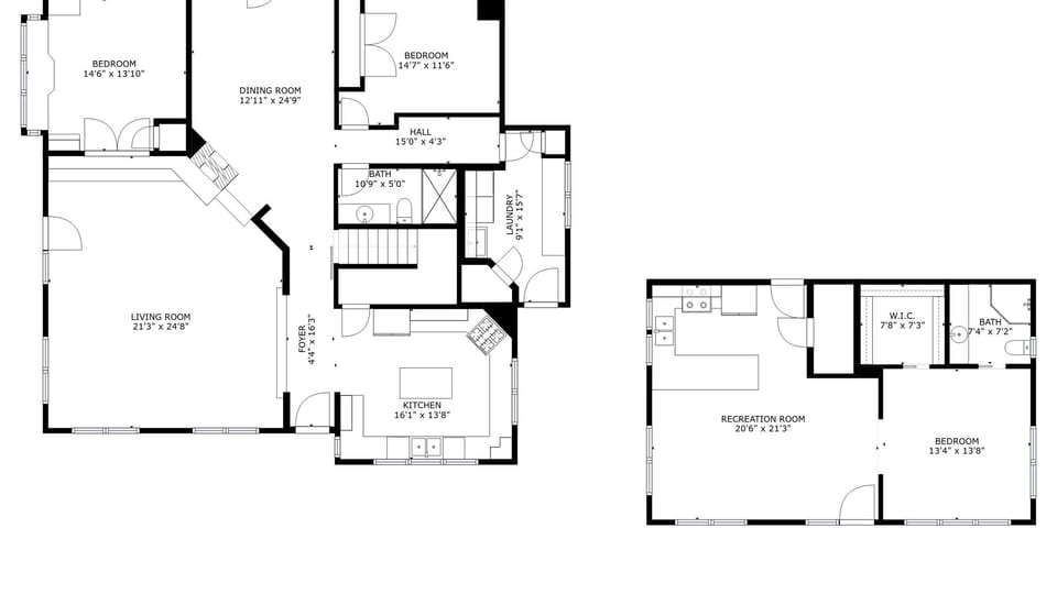 Floor plans present the property's interior layout across its principal living areas.