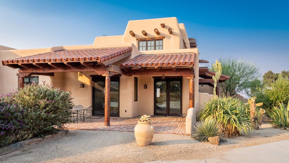 Beautiful Southwestern-style estate exterior.