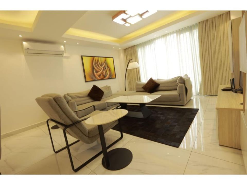 Living room, Seating area, Dining area, hair dresser, air conditioner
