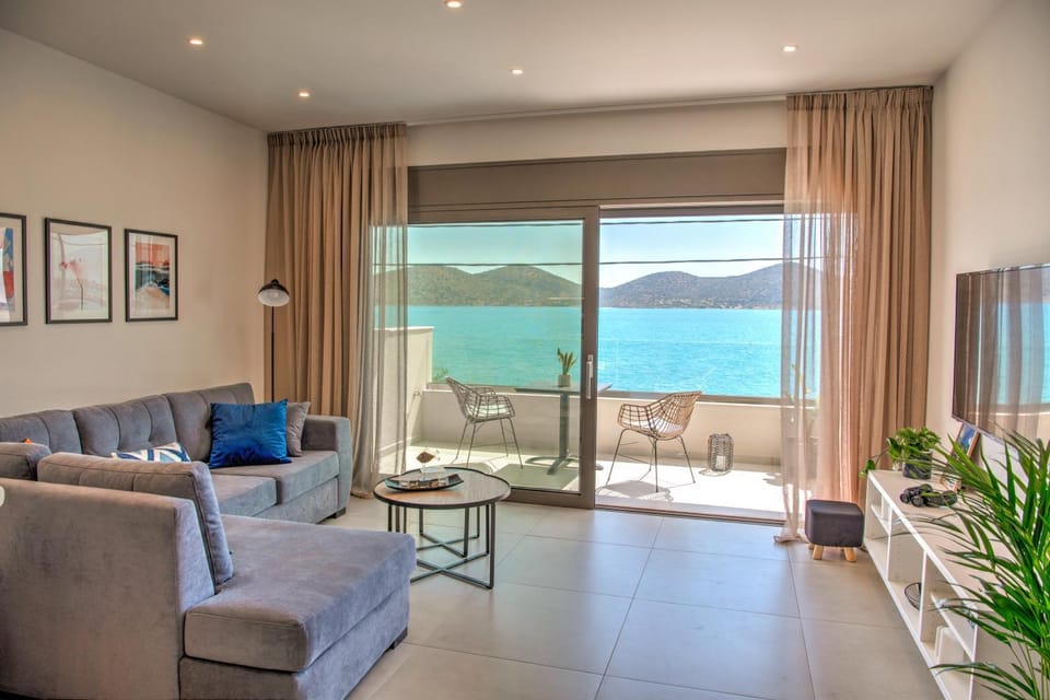 Living room, Seating area, Sea view