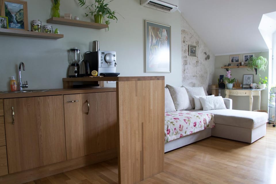 Coffee/tea facilities, Kitchen or kitchenette, Living room, Seating area