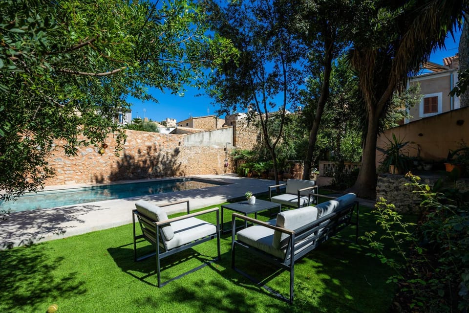 Property building, Living room, Swimming pool