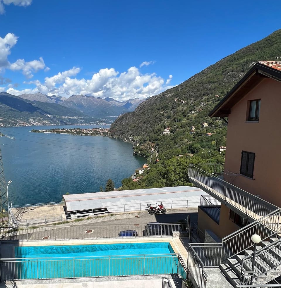 Day, Natural landscape, View (from property/room), Balcony/Terrace, Lake view, Mountain view, Pool view, Swimming pool