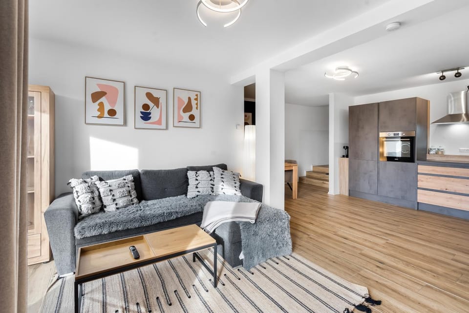 Kitchen or kitchenette, Living room, Seating area