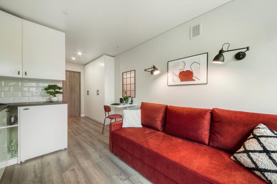 Kitchen or kitchenette, Living room, Seating area, minibar