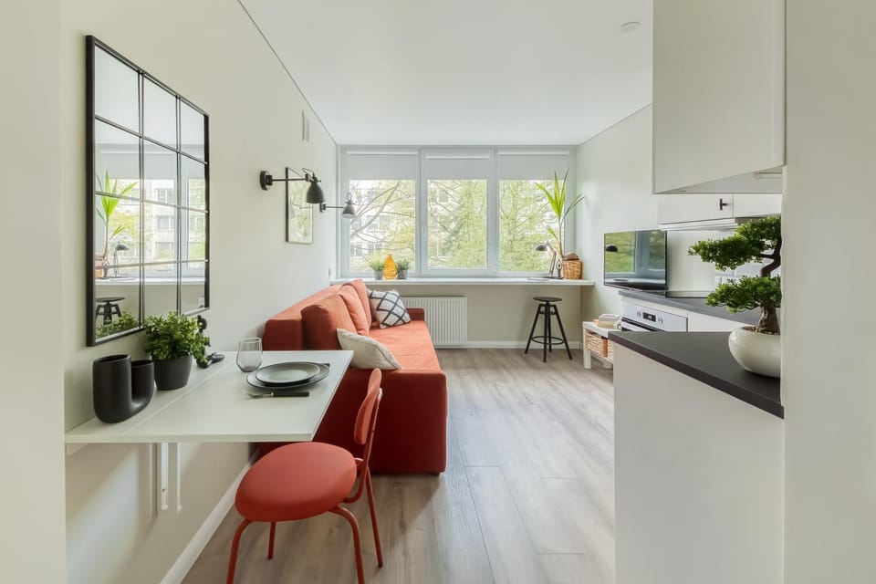 Kitchen or kitchenette, Living room, Seating area, minibar
