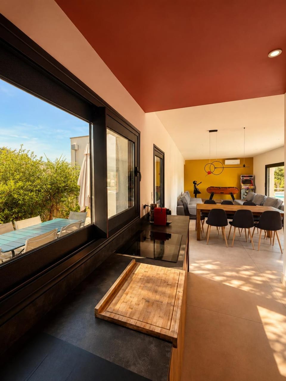 Living room, kitchen